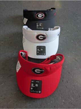 NWT Georgia Bulldogs Nike Dri-FIT Ace Visor Bundle (Lot of 3 - Red, White, Black